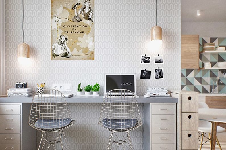 Cozy nest - design of a one-room apartment of 40 sq.m.