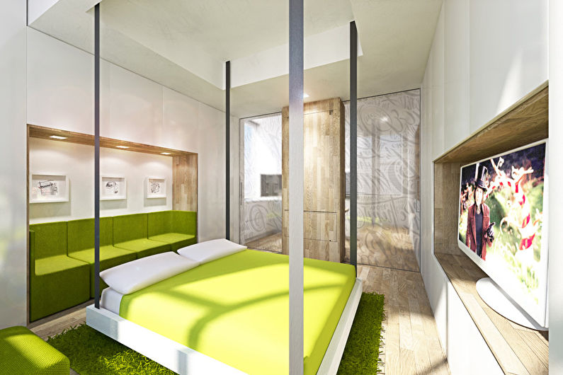 One-room transforming apartment of 40 sq.m. - Interior Design