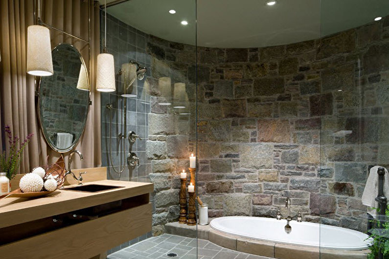 Materials for wall decoration in the bathroom - Decorative stone