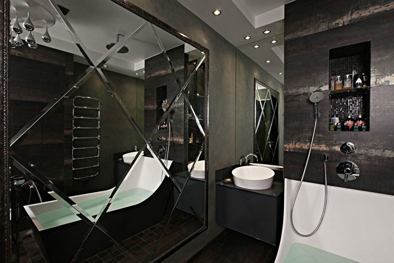 Materials for wall decoration in the bathroom - Mirror tiles