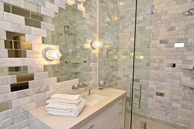 Materials for wall decoration in the bathroom - Mirror tiles