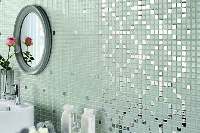Materials for wall decoration in the bathroom - Glass tile