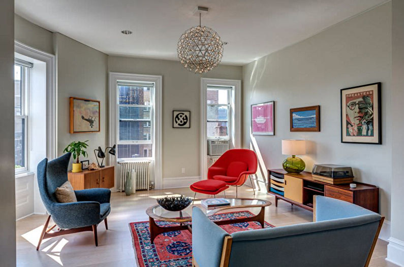 The color palette for the living room is 18 sq.m. - Interior Design