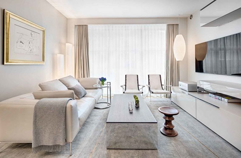 The color palette for the living room is 18 sq.m. - Interior Design