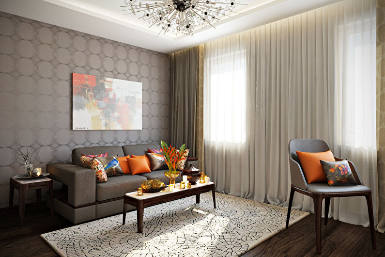 The interior design of the living room is 18 sq.m. - Photo