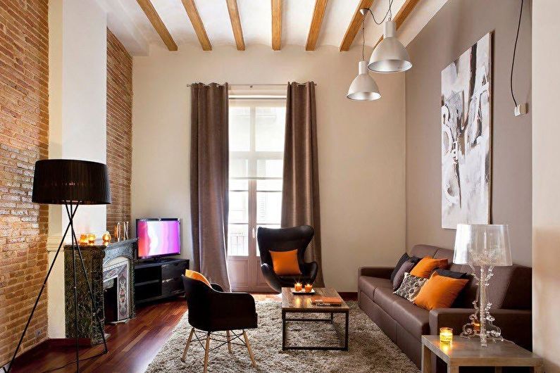 The interior design of the living room is 18 sq.m. - Photo