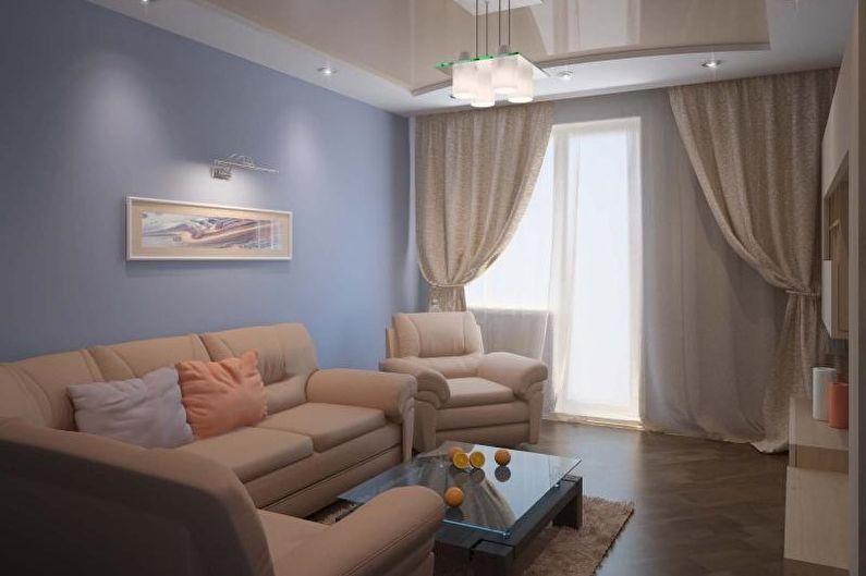 The interior design of the living room is 18 sq.m. - Photo