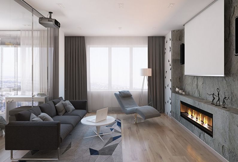 The interior design of the living room is 18 sq.m. - Photo