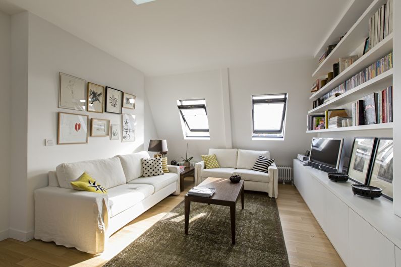 The interior design of the living room is 18 sq.m. - Photo