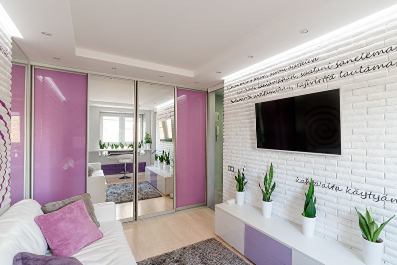 Design of a small apartment of 20 sq.m.