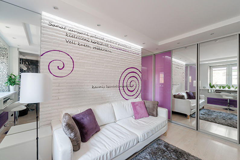 Design of a small apartment of 20 sq.m.