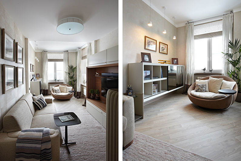 Interior of a small apartment in a modern style