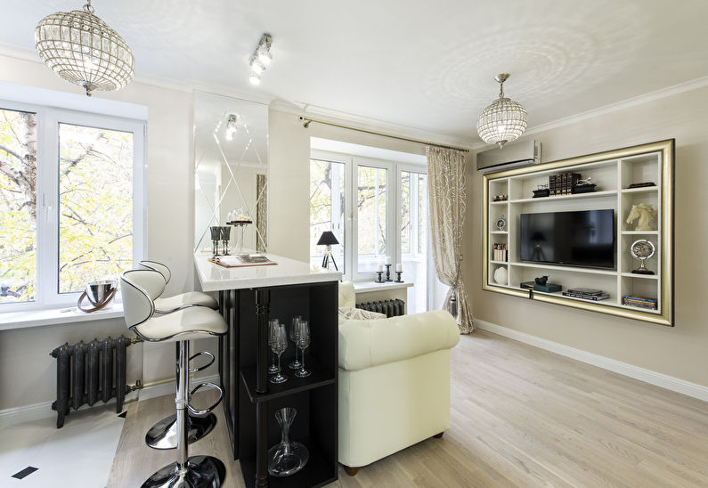 Design of a small apartment in a classic style