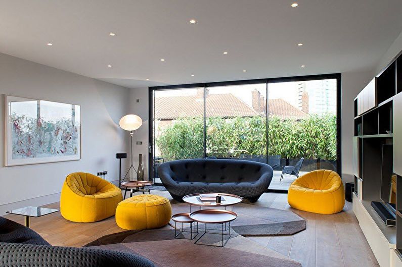 Living room design 20 sq.m. in modern style