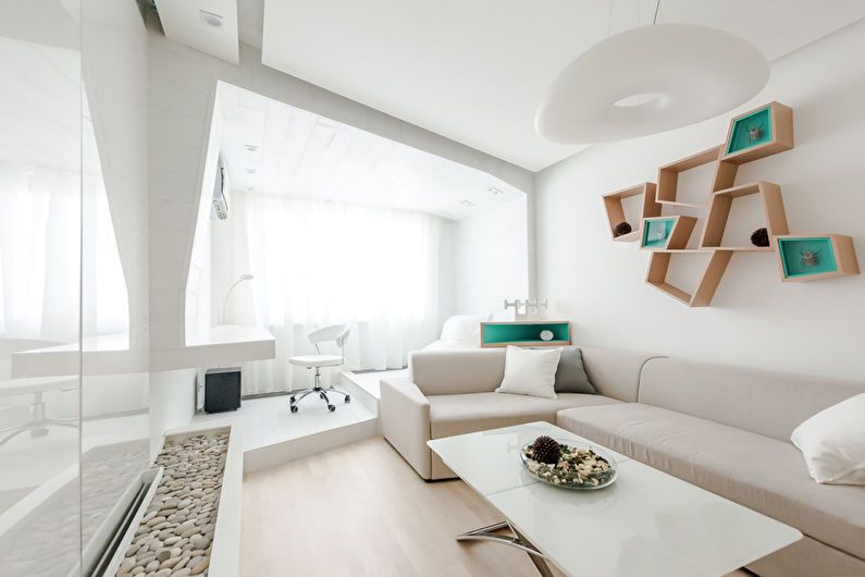 Living room design 20 sq.m. minimalist style