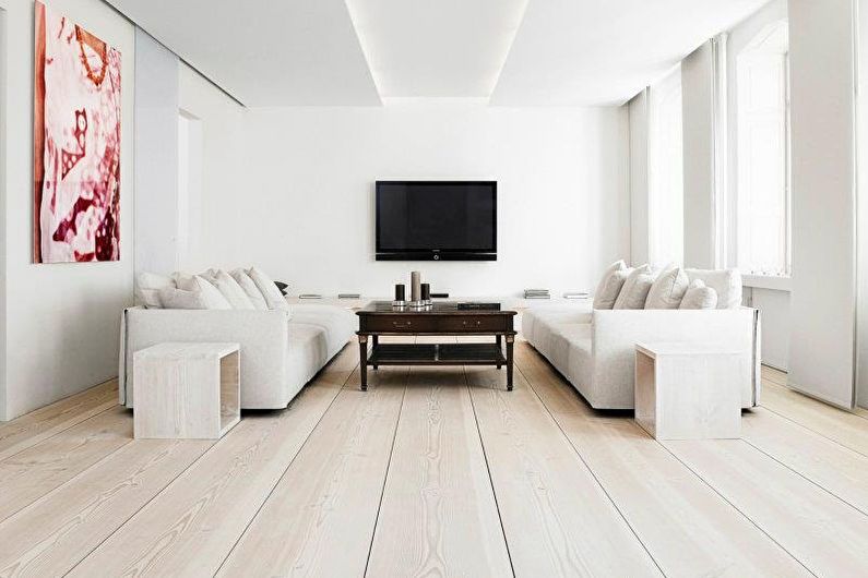 Living room design 20 sq.m. - floor finish