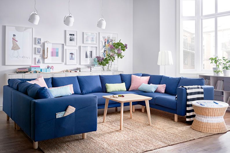 Living room design 20 sq.m. - proper lighting