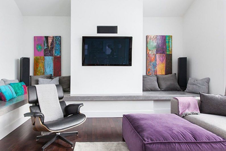 Interior design of a living room of 20 sq.m. - Photo