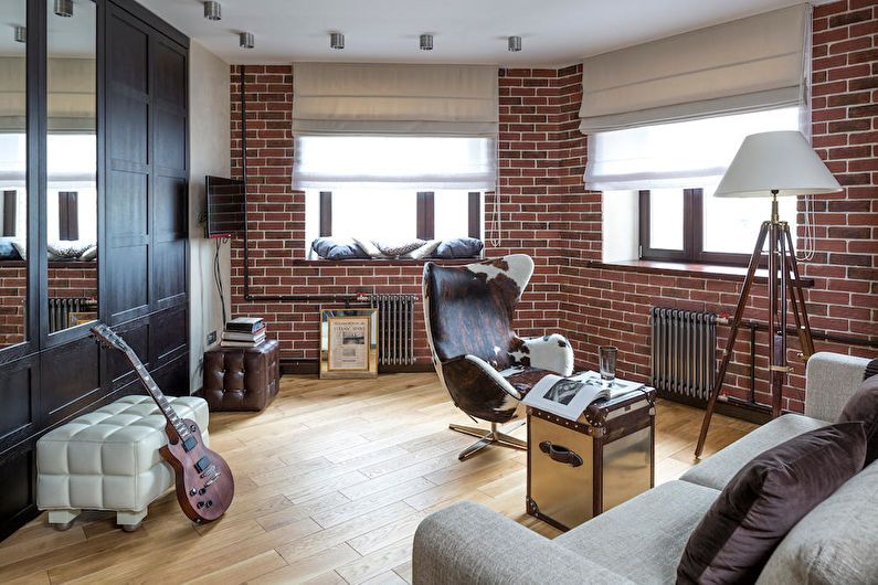 Design of a studio apartment in a loft style