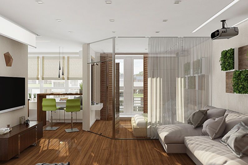 Design of a studio apartment for a girl