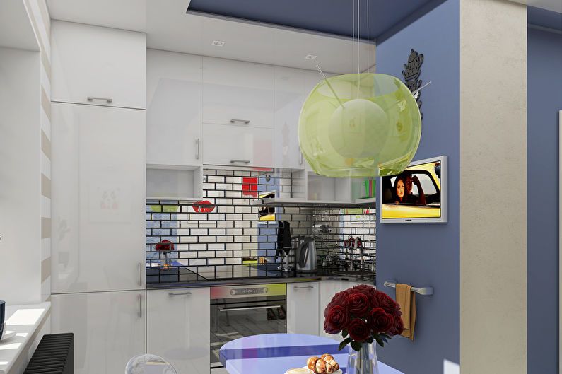 Design of a one-room apartment in the style of pop art