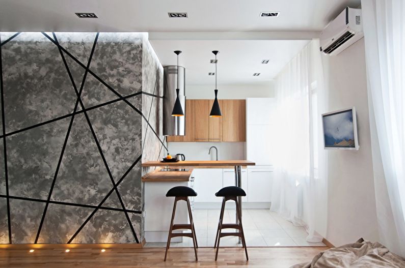 One-room apartment design for a young family