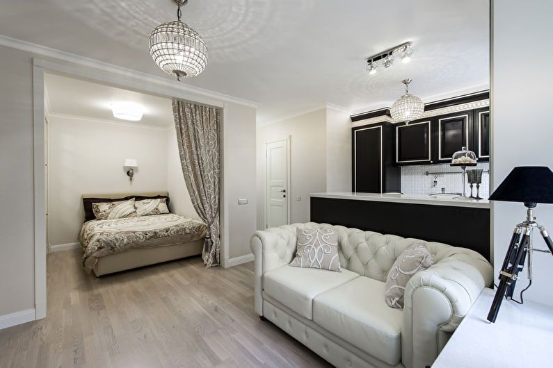 Design studio apartment in a classic style