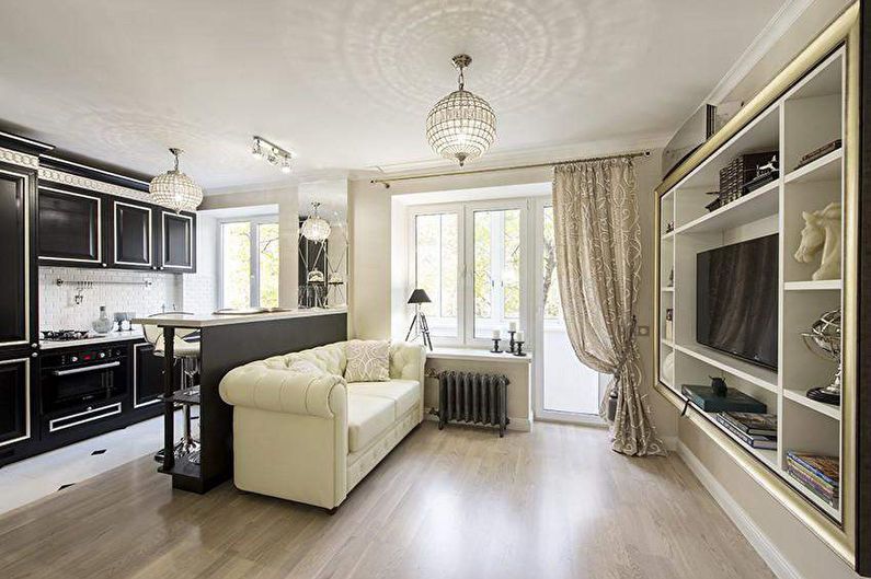 Design studio apartment in a classic style