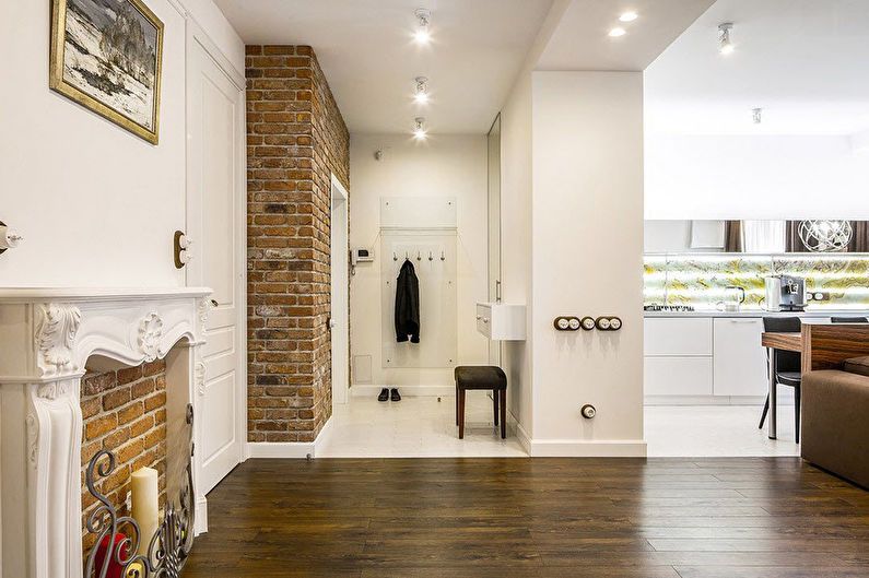 Design the hallway in a studio apartment