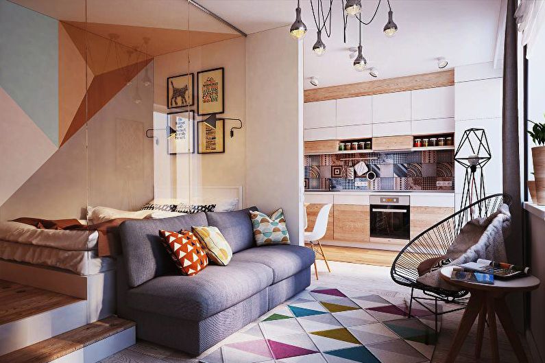 Design a bedroom in a studio apartment