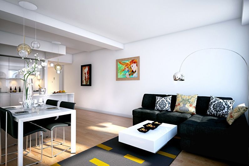 Studio apartment design - wall decoration
