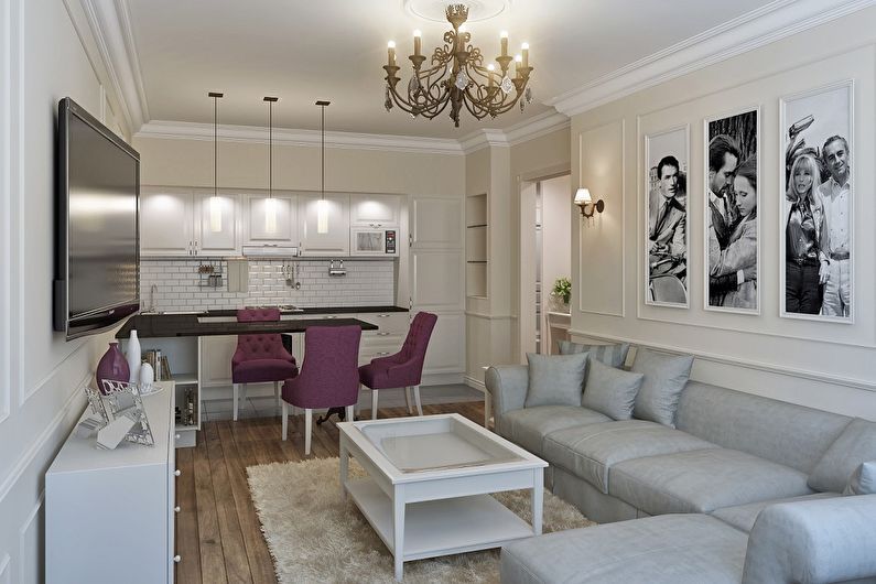 Interior design of a studio apartment - photo