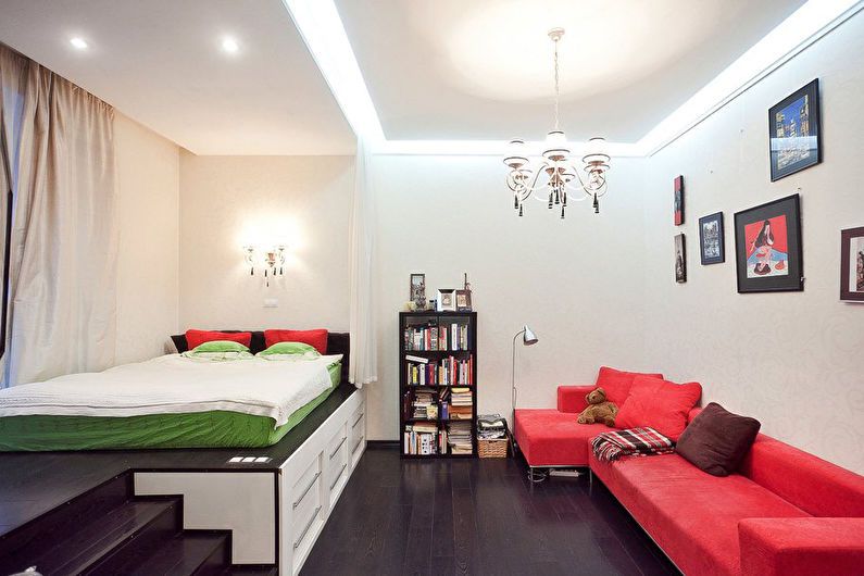 Interior design of a studio apartment - photo
