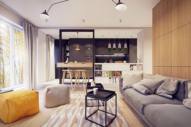 Interior design of a studio apartment - photo