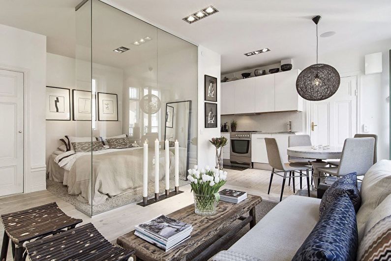 Interior design of a studio apartment - photo