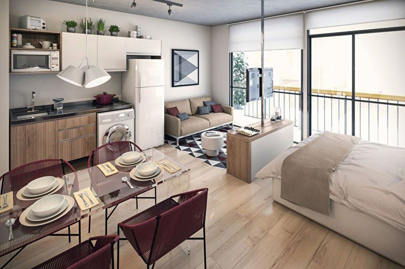 Interior design of a studio apartment - photo
