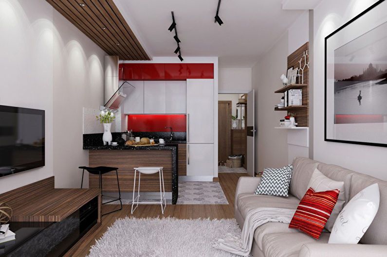 Interior design of a studio apartment - photo