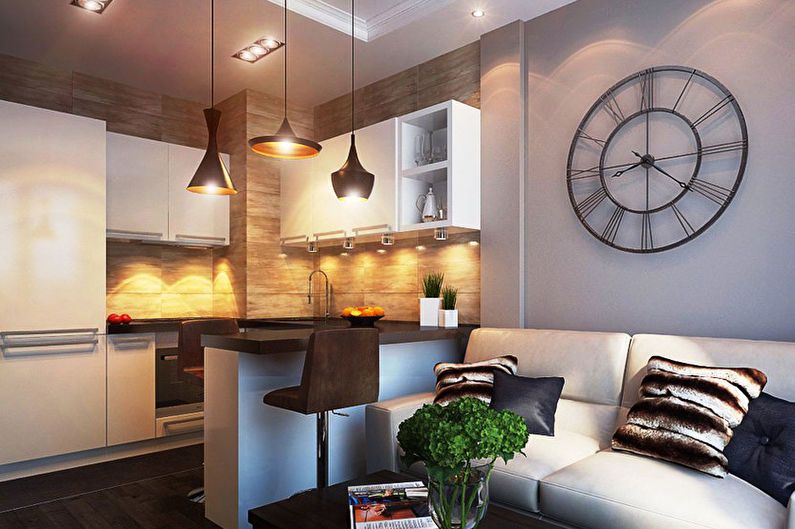 Interior design of a studio apartment - photo