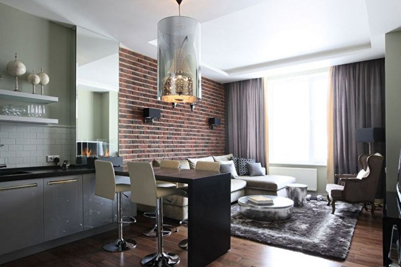 Interior design of a studio apartment - photo
