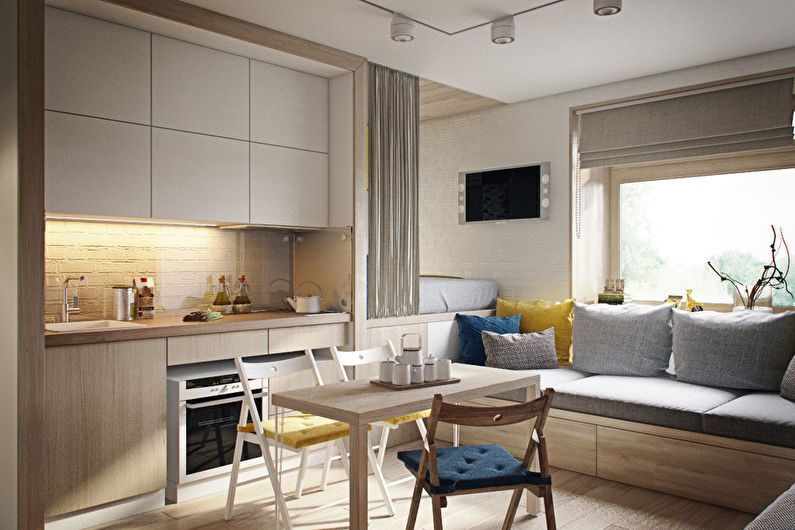 Interior design of a studio apartment - photo