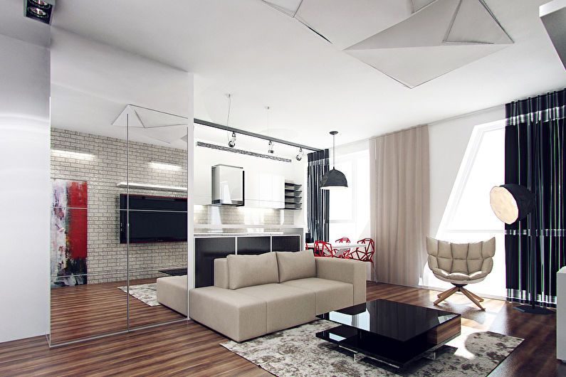Interior design of a studio apartment - photo
