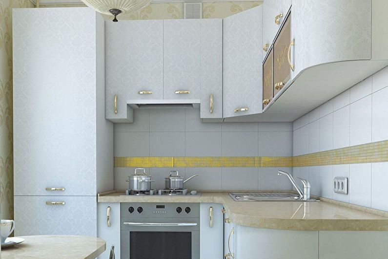 Kitchen design 6 sq.m. in modern style