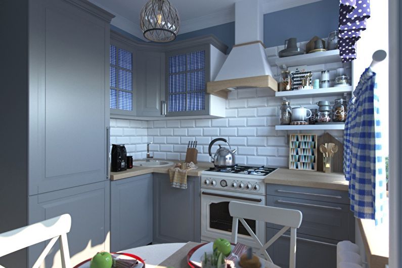 Kitchen design 6 sq.m. in the style of provence