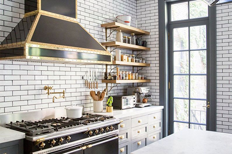 Kitchen design 6 sq.m. loft style