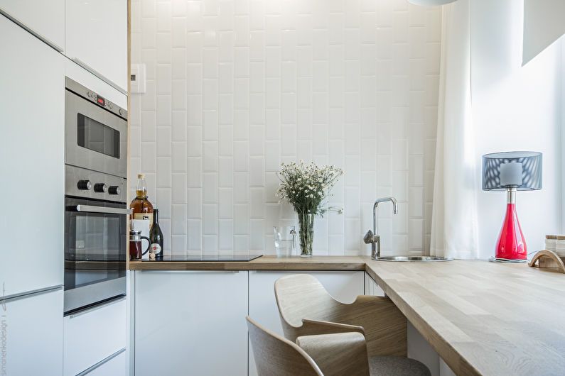 White kitchen 6 sq.m. - Interior Design