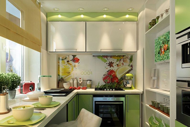 Kitchen design 6 sq.m. - how to arrange furniture
