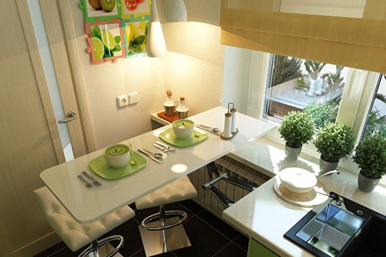 Kitchen interior design 6 sq.m. - Photo