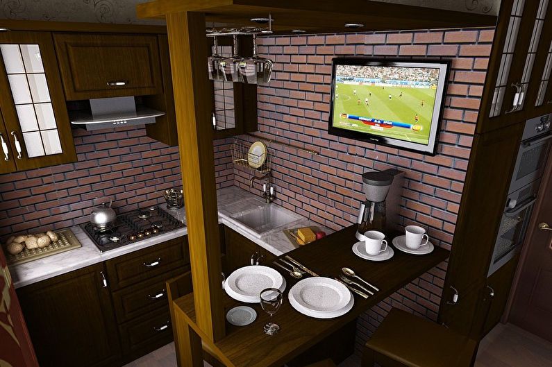 Kitchen interior design 6 sq.m. - Photo