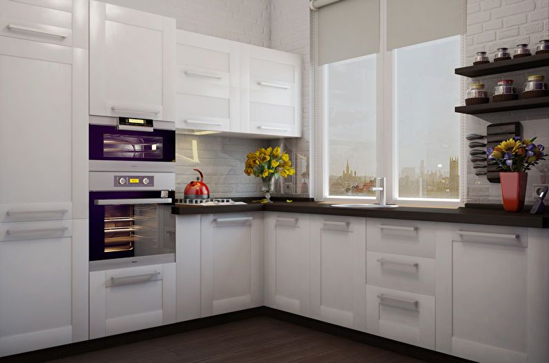 Kitchen interior design 6 sq.m. - Photo