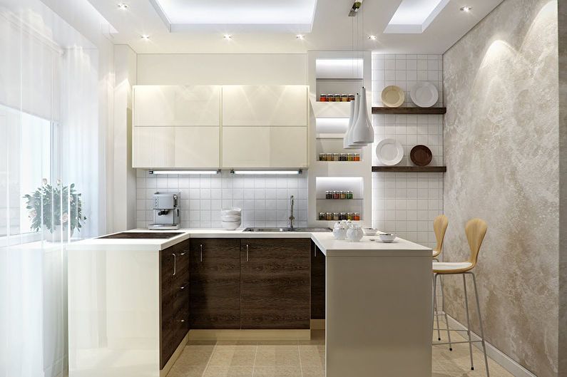 Kitchen interior design 6 sq.m. - Photo